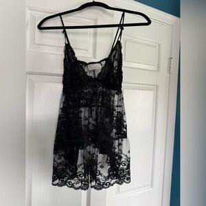Warner's Black Lace Chemise